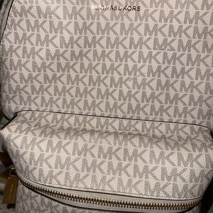Michael Kors Beige Monogram Backpack
